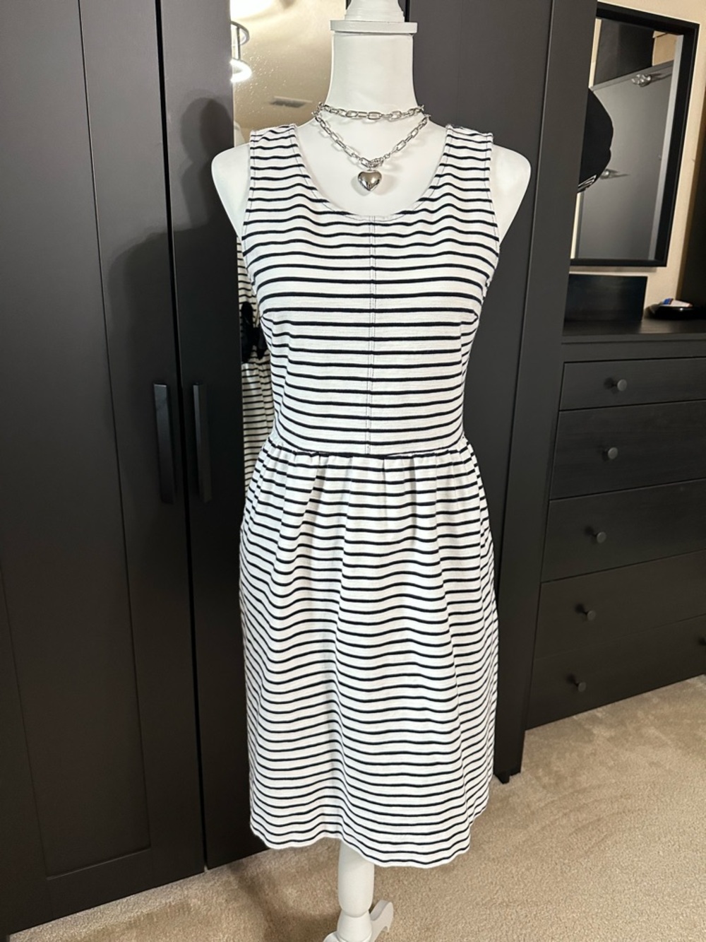 J.CREW Striped Dress With Pockets Size 6